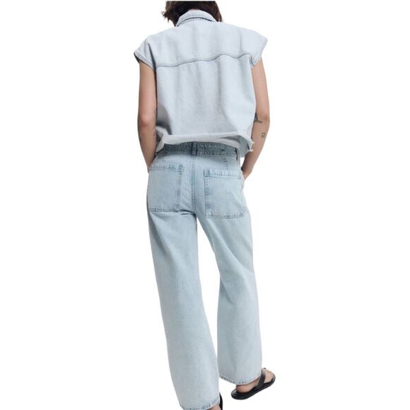 ZARA | Light Blue | MID-RISE Z1975 BALLOON JEANS - Picture 10 of 11